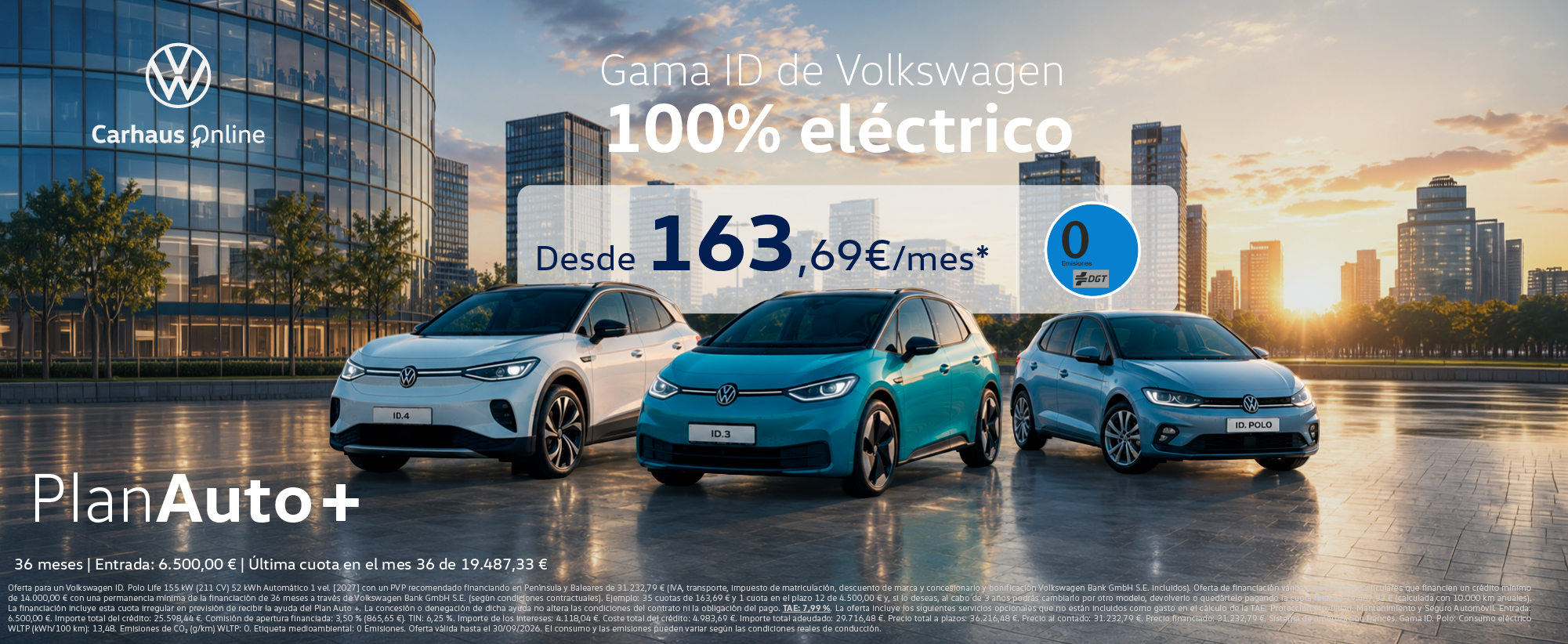 Gama Volkswagen ID 100% eléctrica promoción